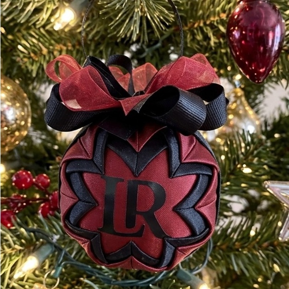 Lenoir Rhyne University Holiday Ornament - burgundy and black